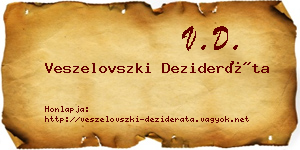 Veszelovszki Dezideráta névjegykártya